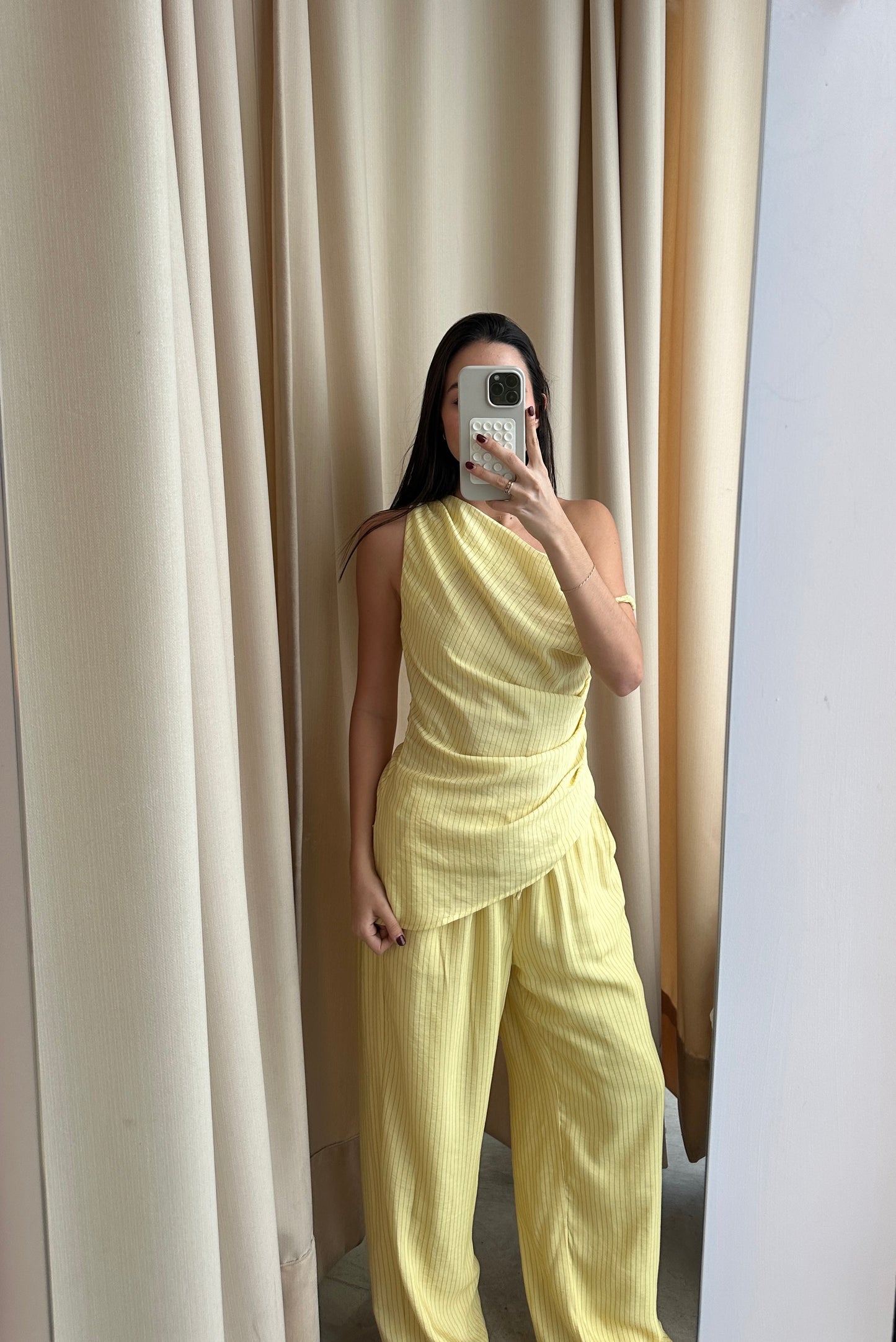 YELLOW ASSYMETRICAL SET