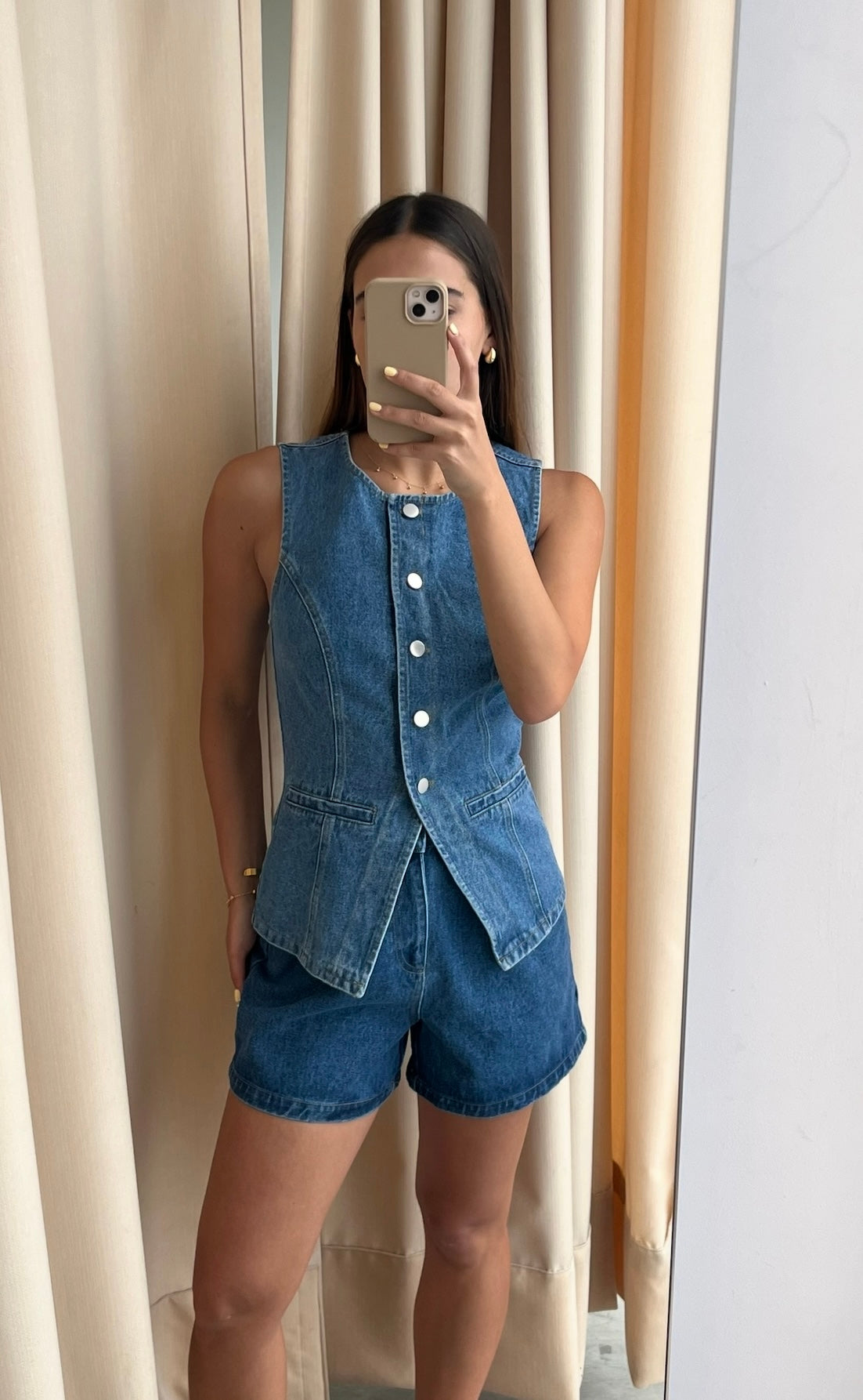 SET CHALECO SHORT DENIM