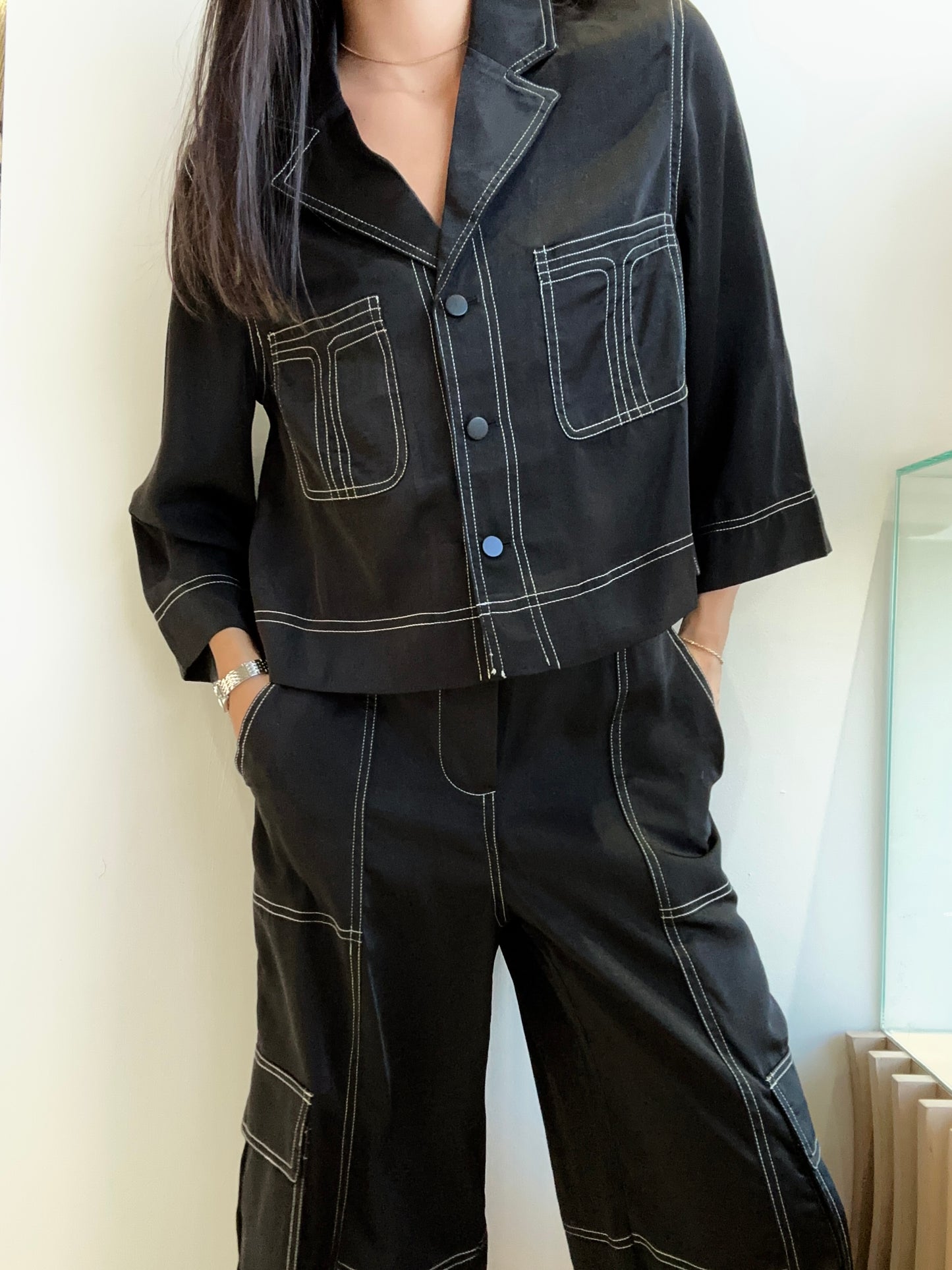 BLACK JOGGER STITCHED SET