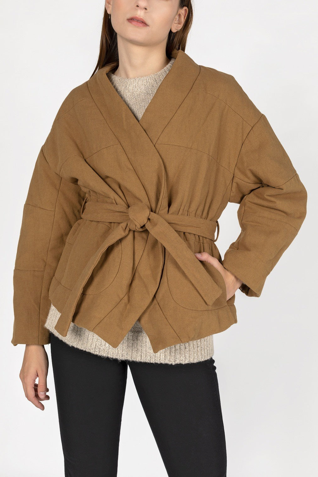 CHAMARRA KHAKI OVERSIZED PUFFER