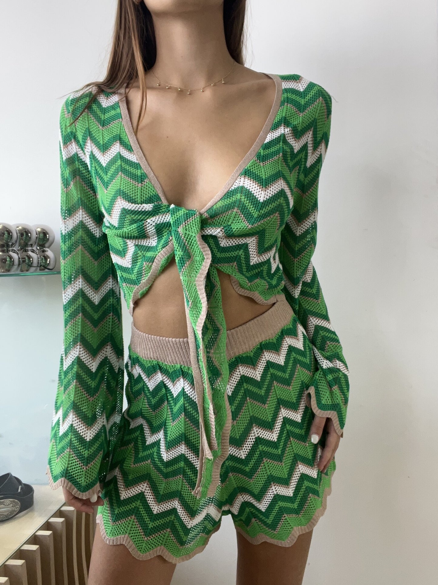 GREEN KNITTED SET