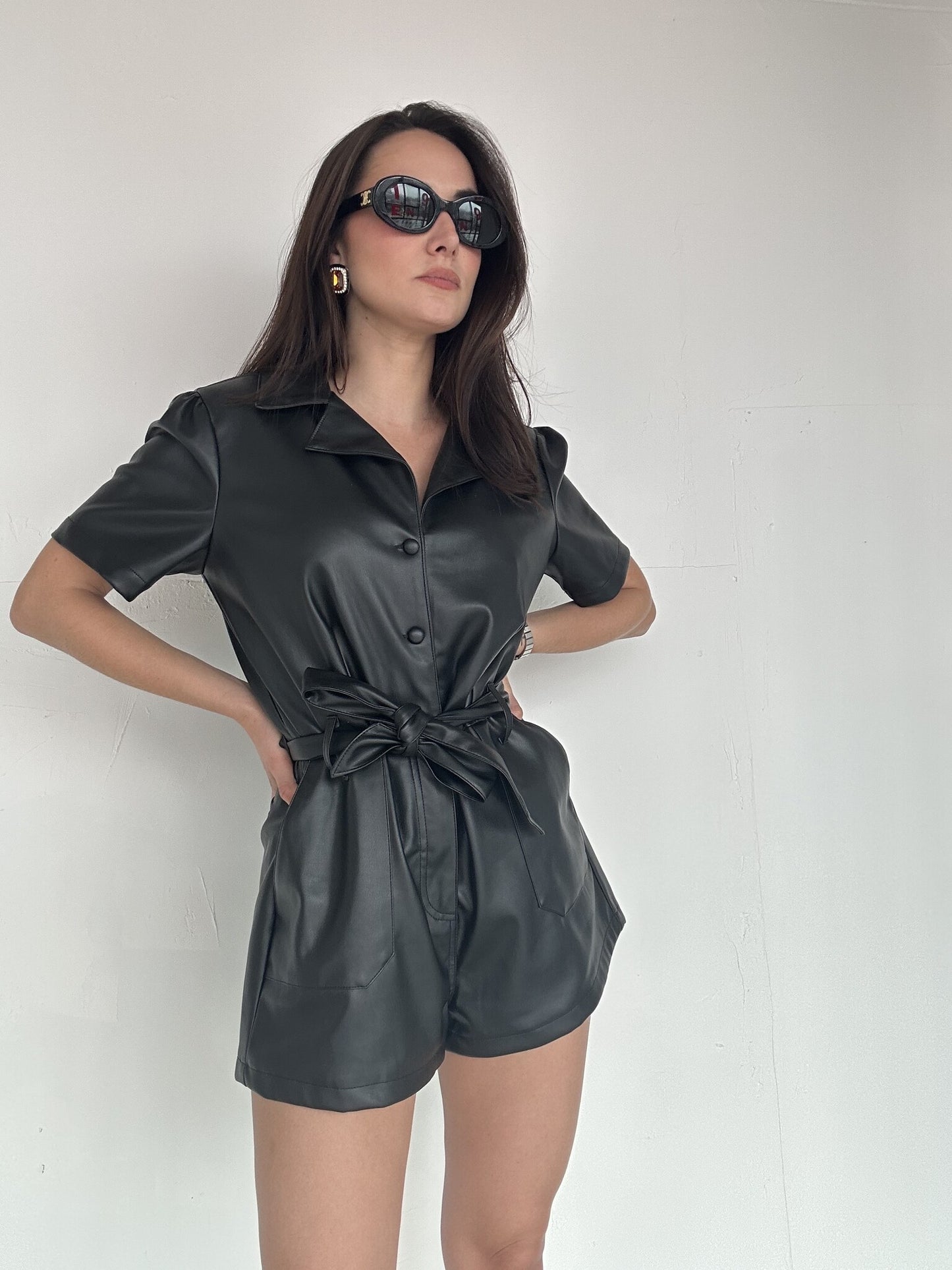 JUMPER PIEL VEGANA NEGRO