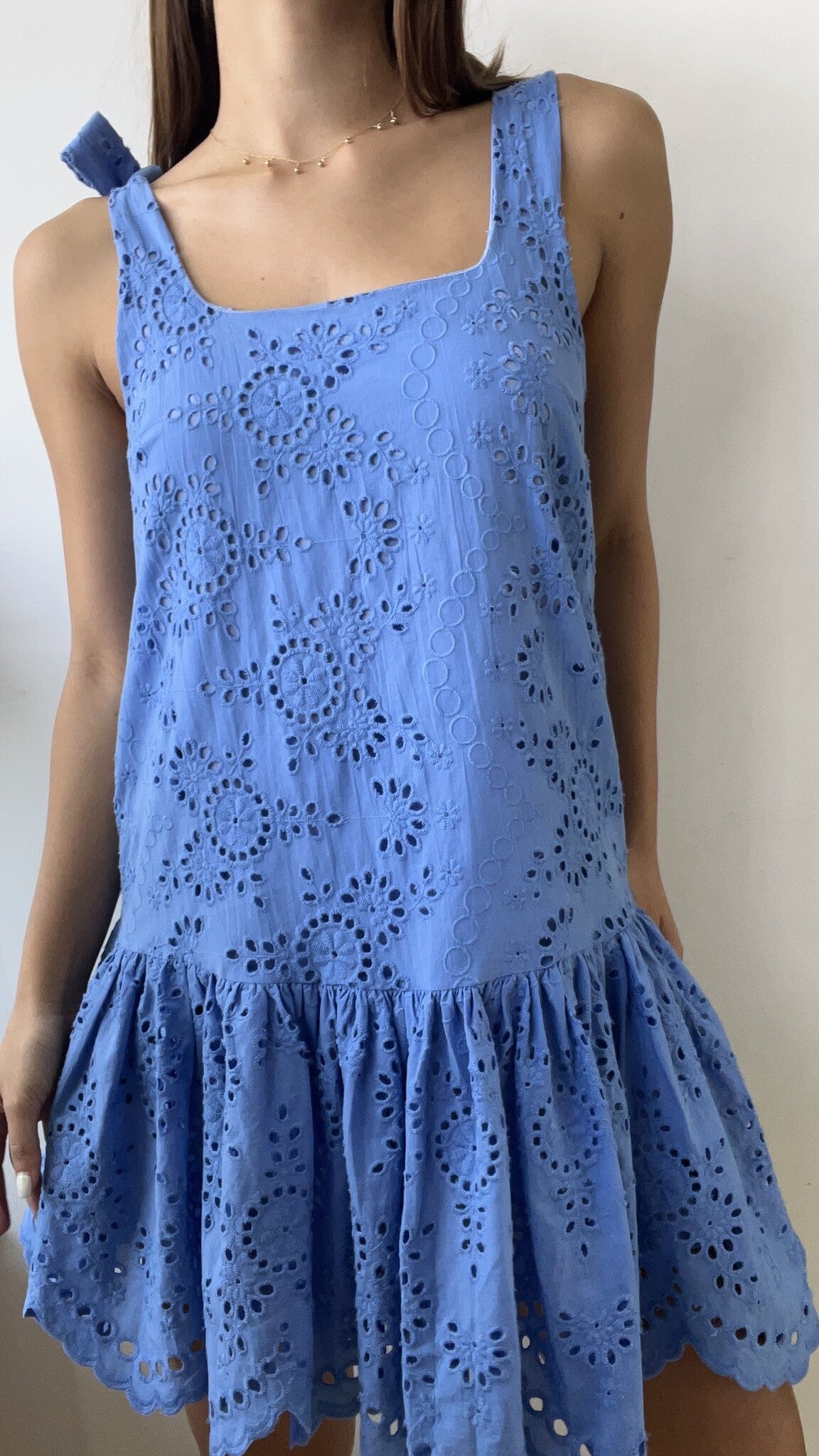 BLUE LACE MINI DRESS