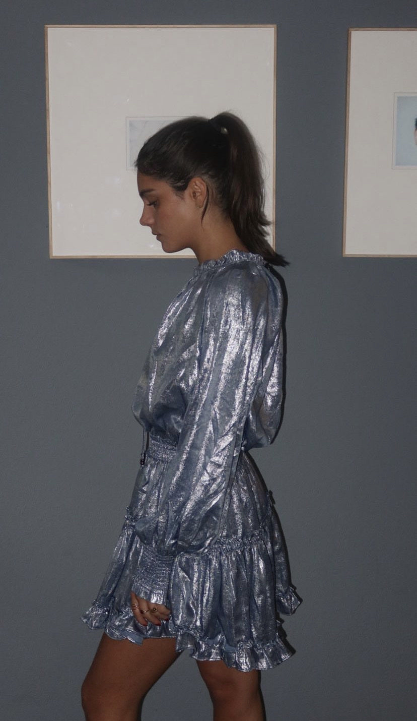 VESTIDO METALIC BLUE