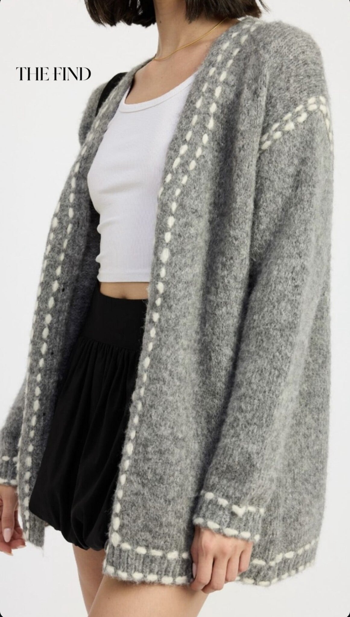 OVERSIZED GRAY CARDIGAN