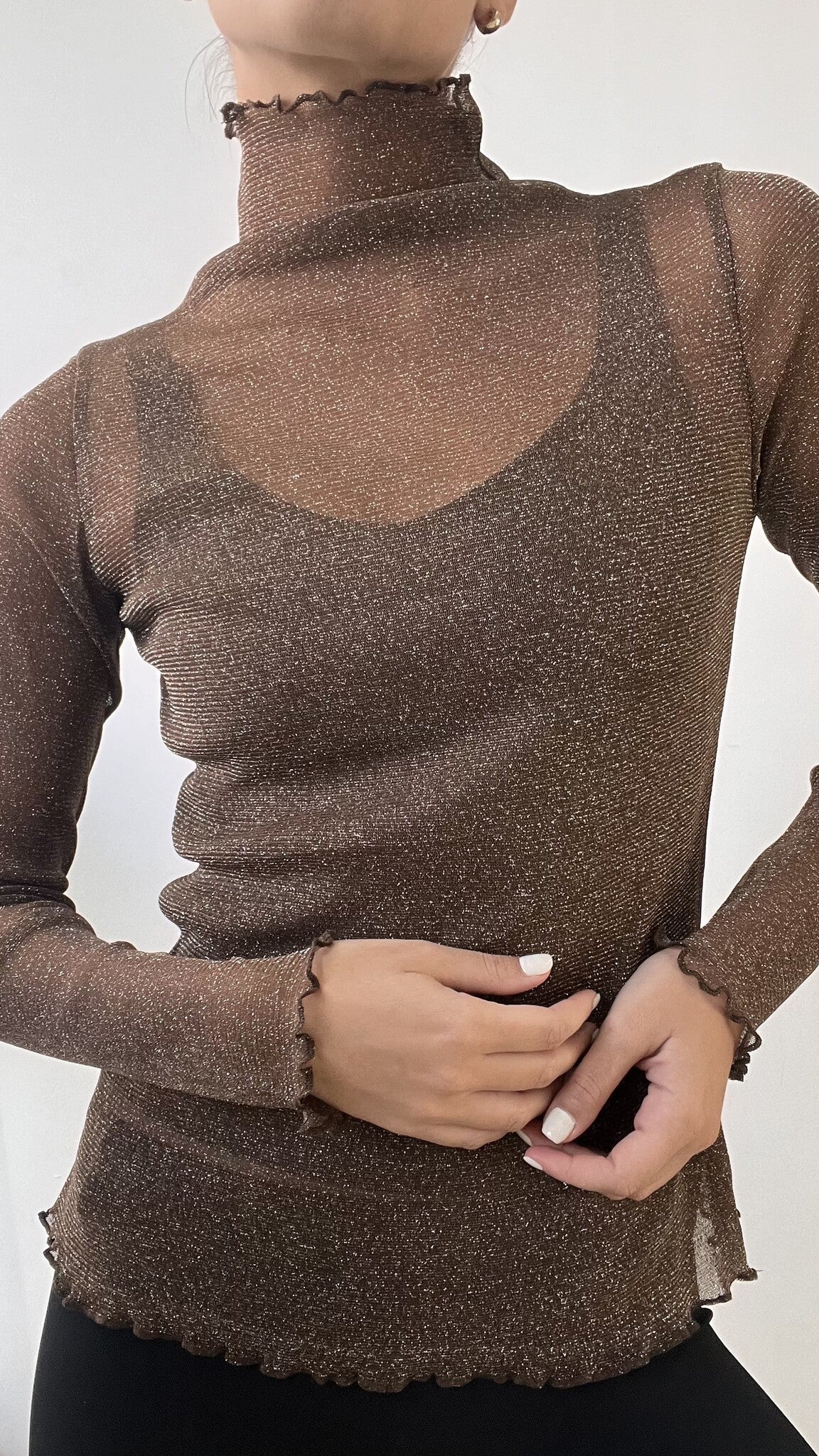 BLUSA MESH BEIGE
