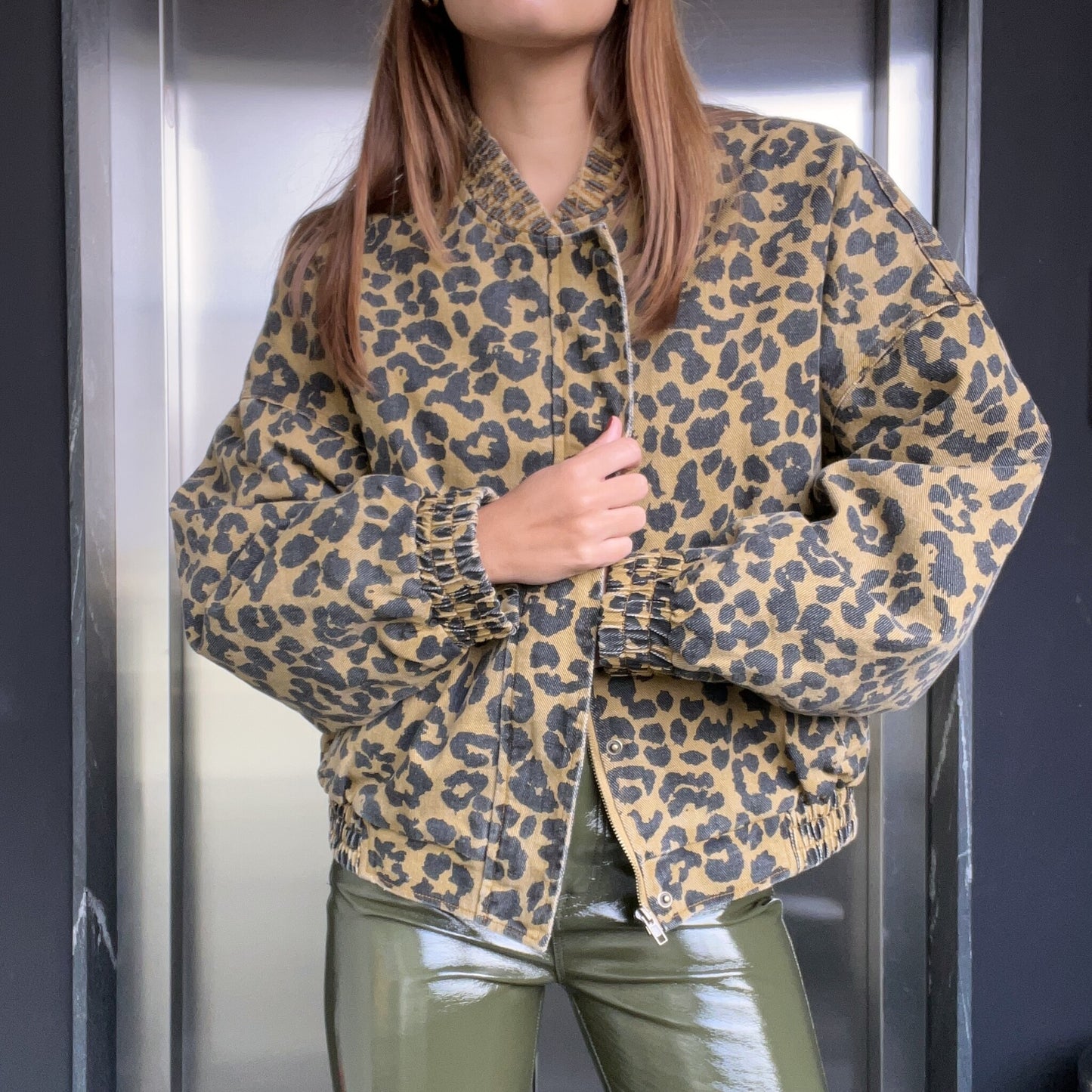 CHAMARRA DENIM LEOPARDO
