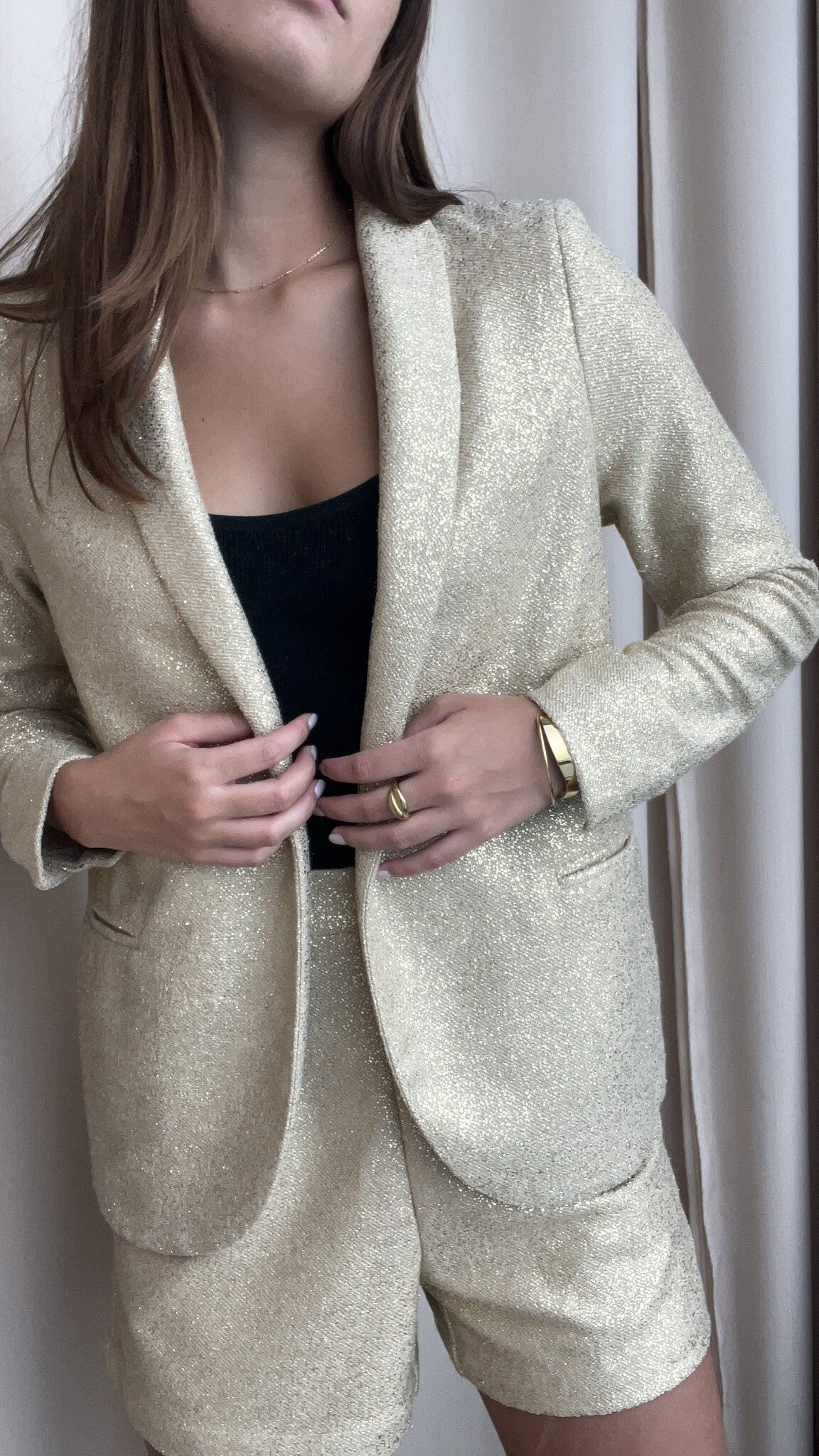 SET METALICO BLAZER DORADO