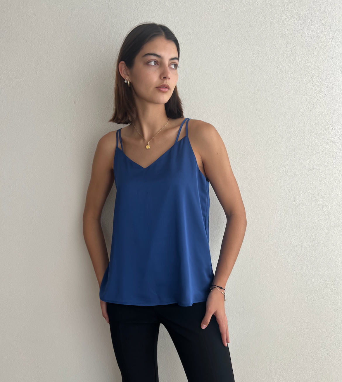 CAMI SATIN AZUL MARINO