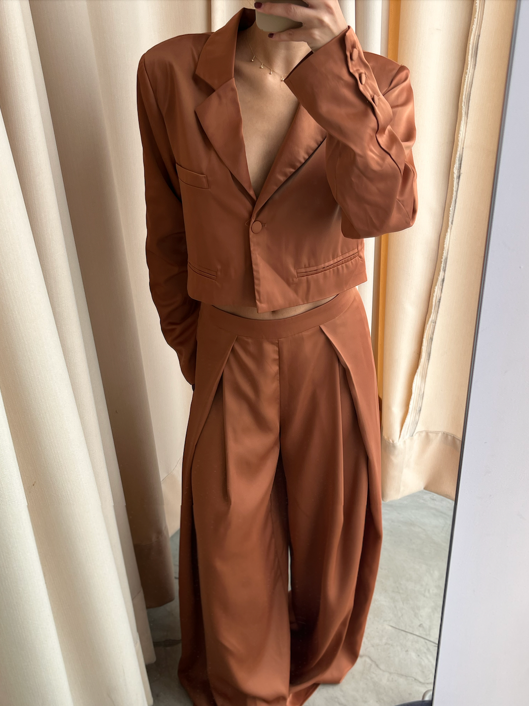 SET BLASER SATIN CAMEL