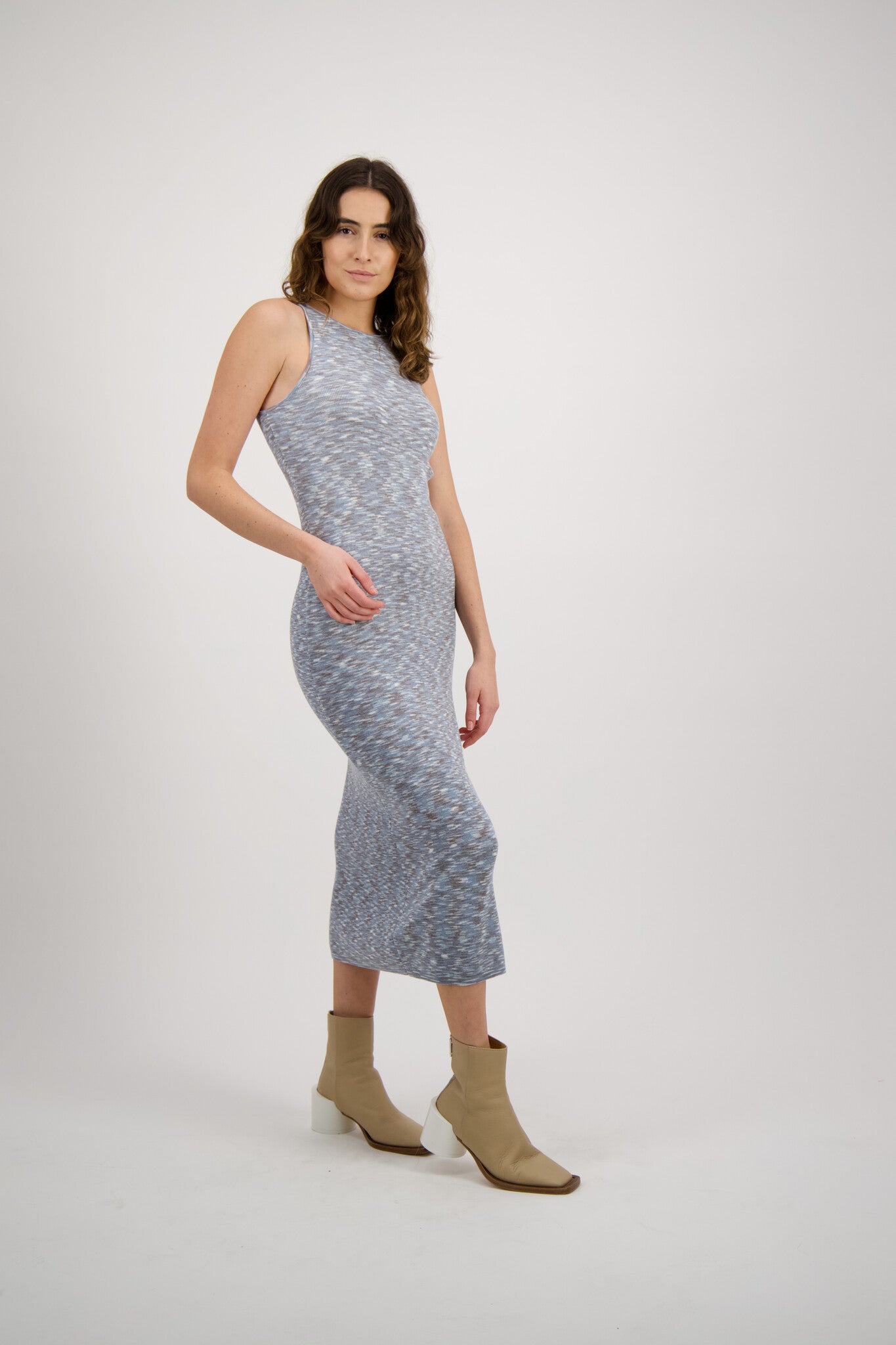 VESTIDO LARGO HALTER AZUL