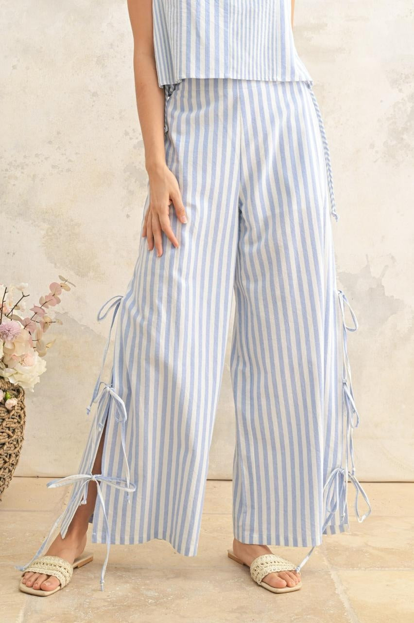 BLUE STRIPE PANT SET