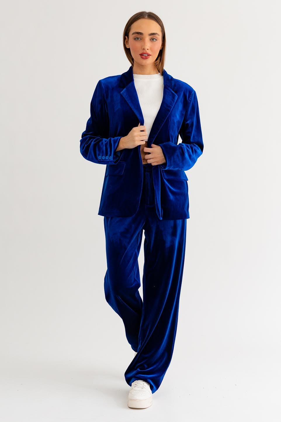 SET BLAZER VELVET AZUL