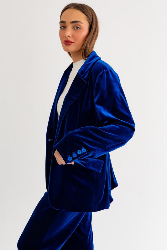 SET BLAZER VELVET AZUL