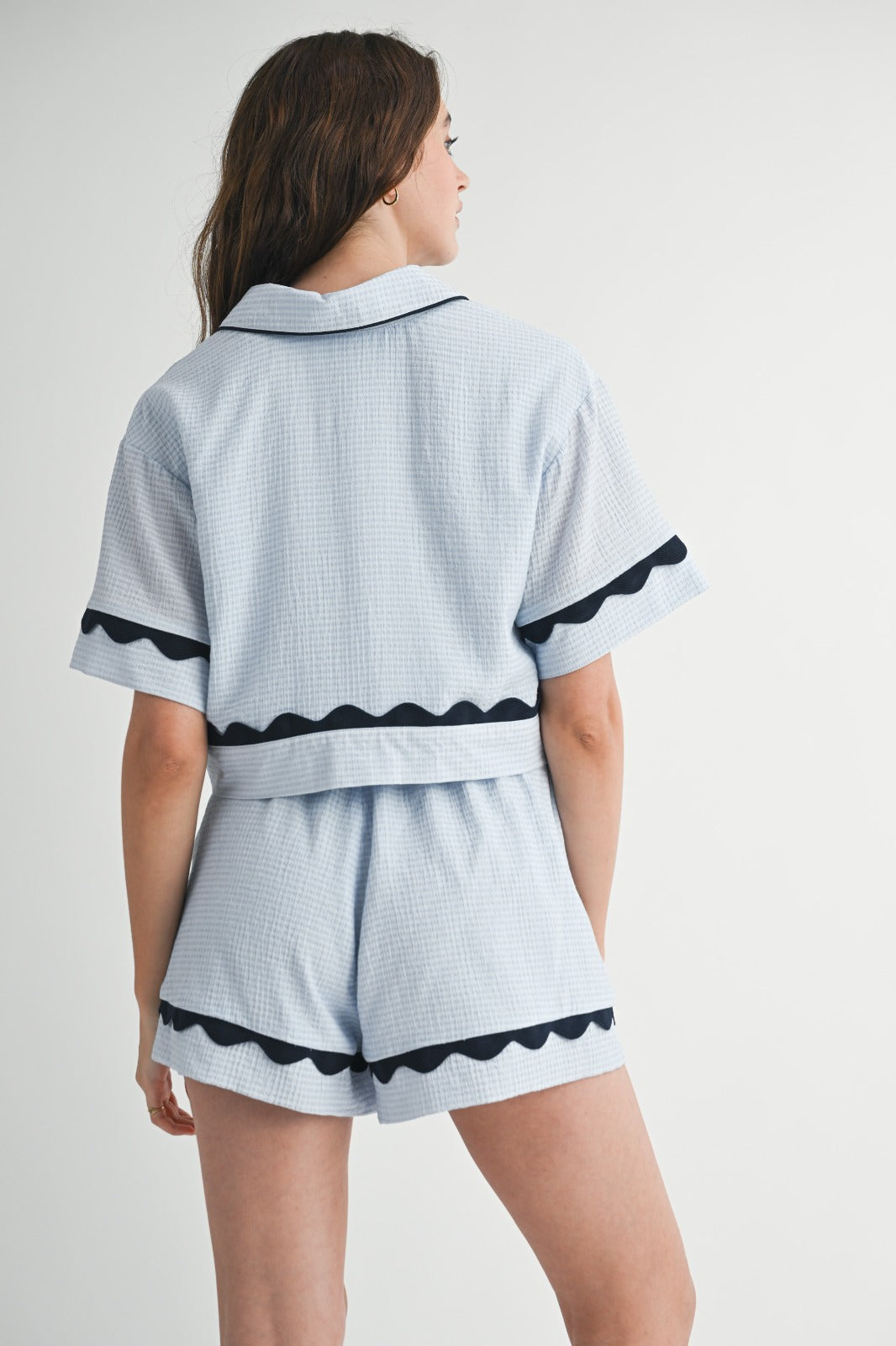 BLUE DETAIL SHORT SET