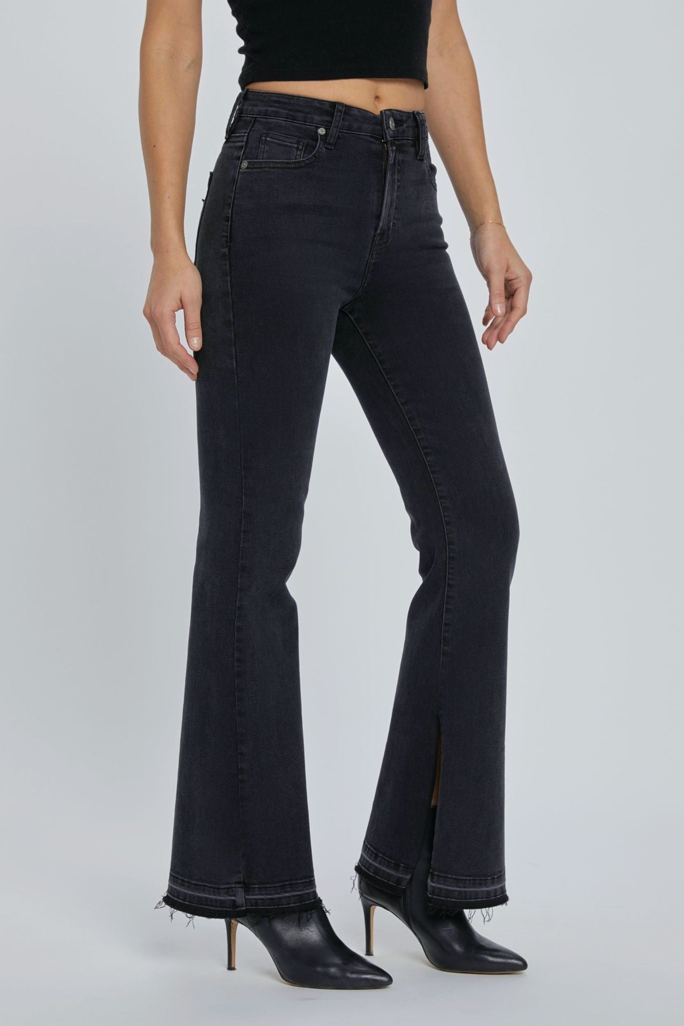 JEANS FLARE NEGRO HAPPI