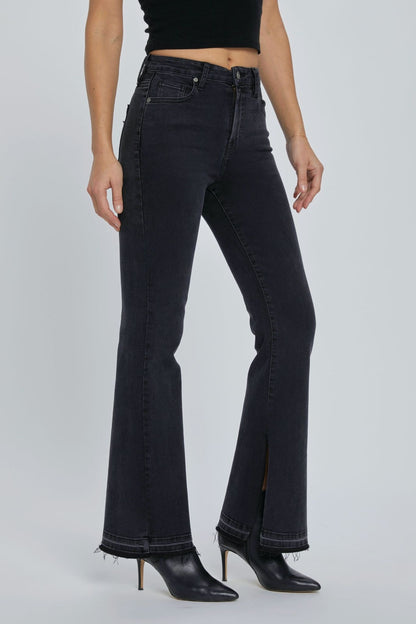 JEANS FLARE NEGRO HAPPI