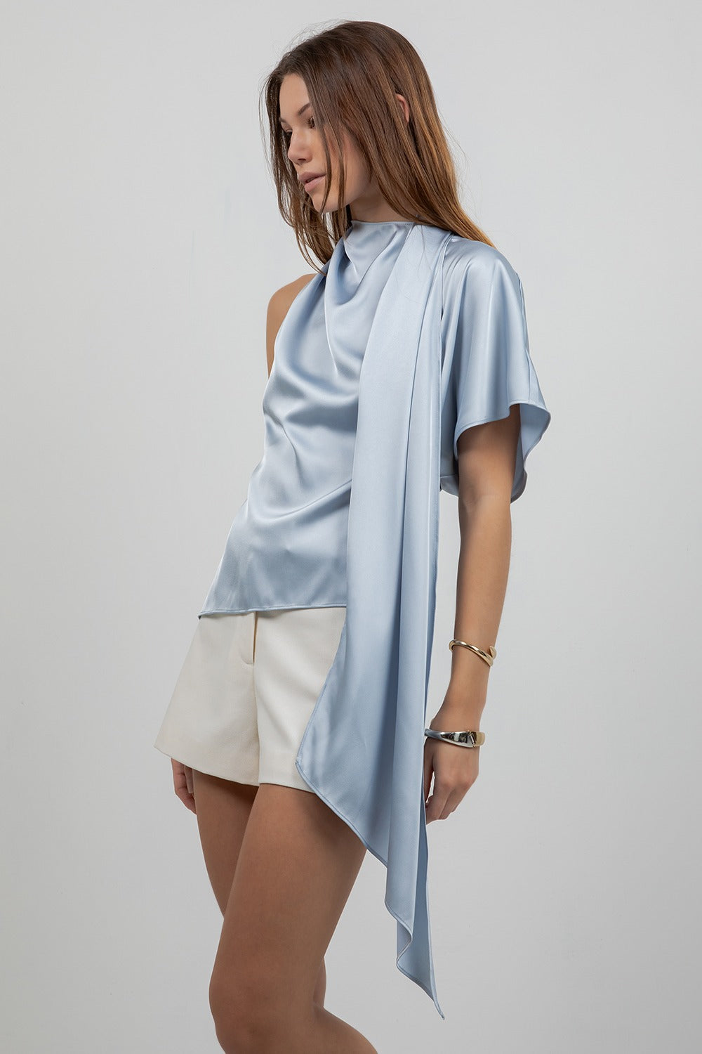 BABY BLUE SCARF TOP