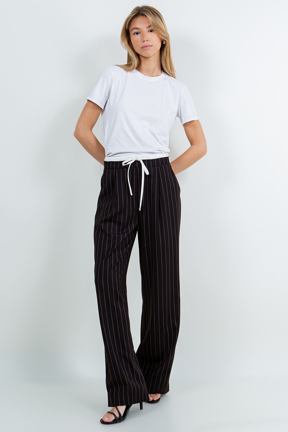 BLACK PINK STRIPE PANTS