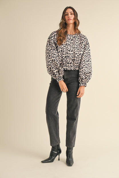 LEOPARD CROP JACKET