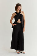 SET HALTER PANTALON NEGRO