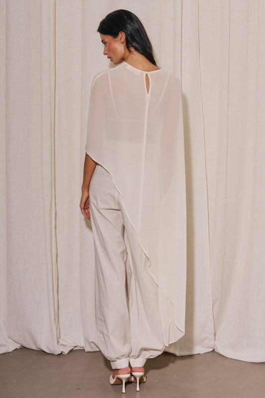 OFF WHITE ASSYMETRICAL CAPE