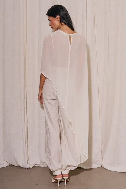 OFF WHITE ASSYMETRICAL CAPE