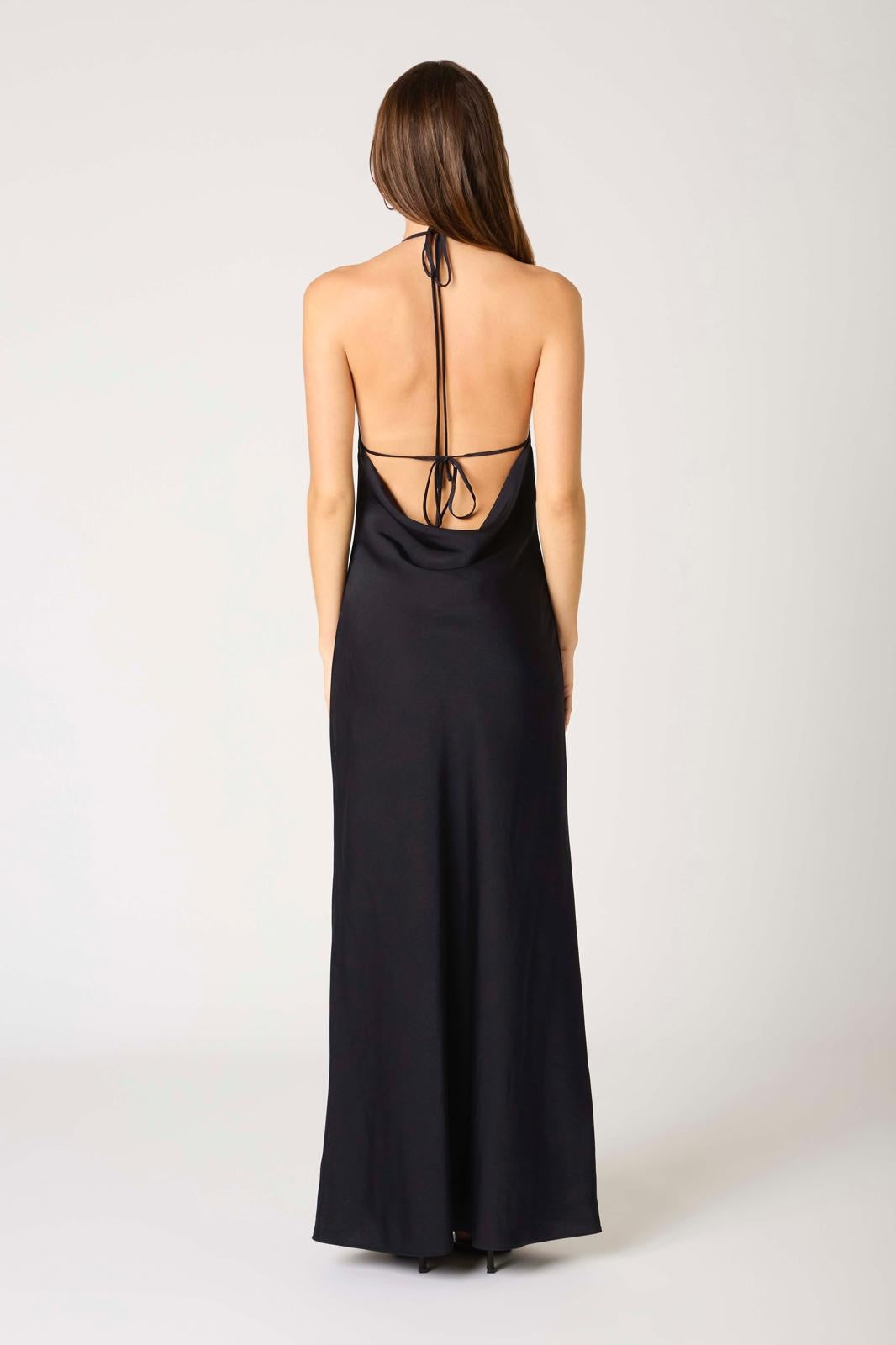 MIDNIGHT HALTER DRESS