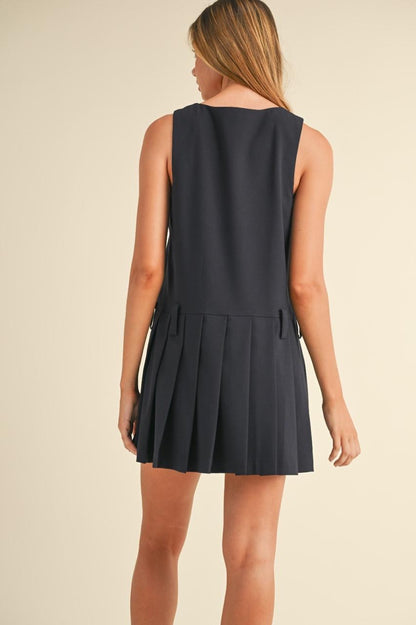 PLEATED MINI DRESS