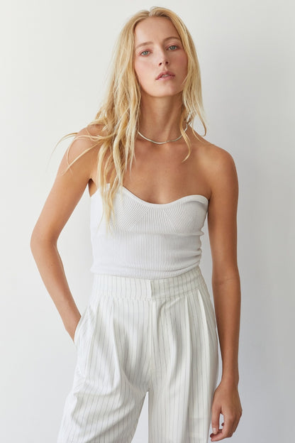 TOP STRAPLESS BLANCO