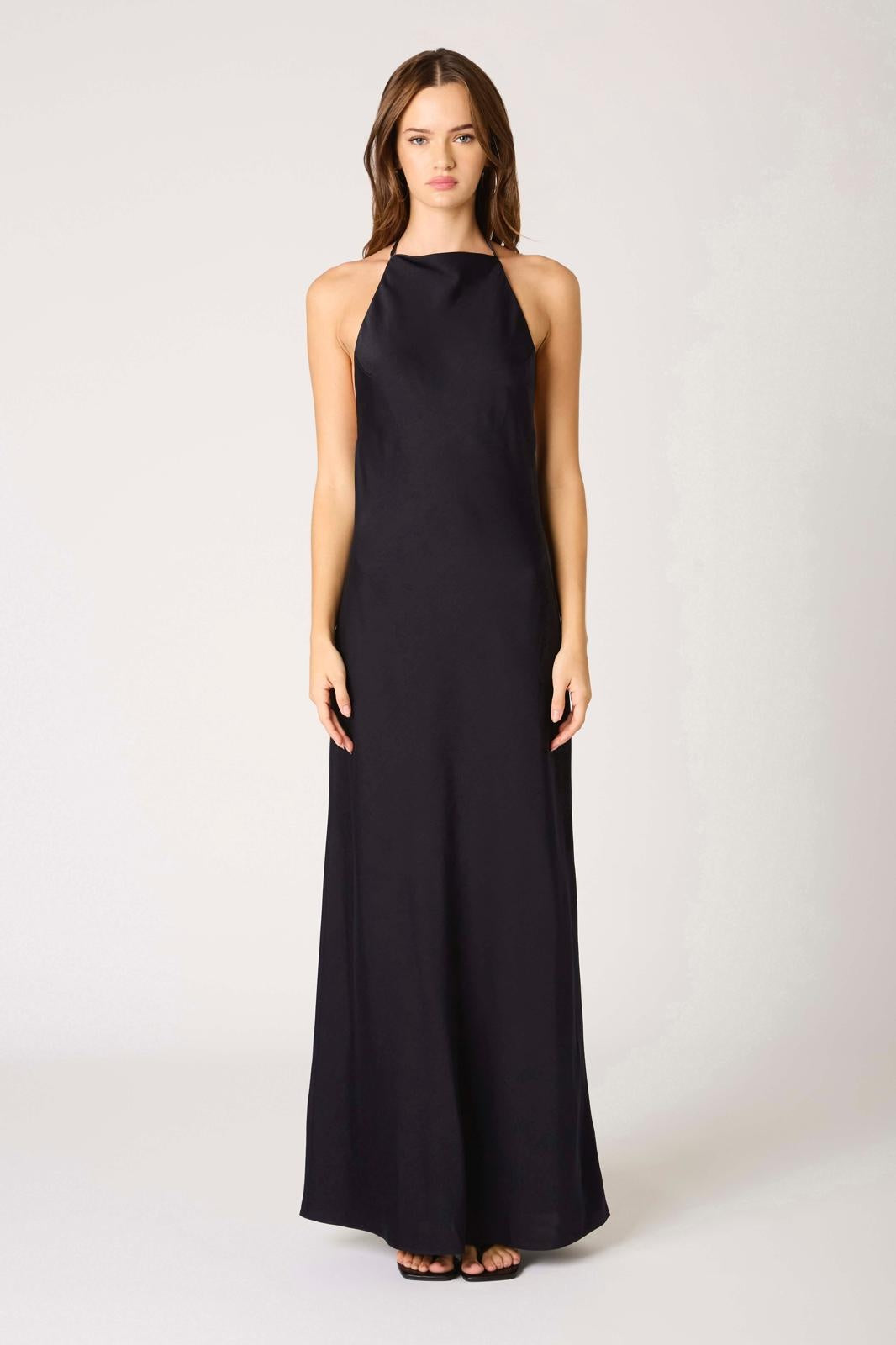 MIDNIGHT HALTER DRESS