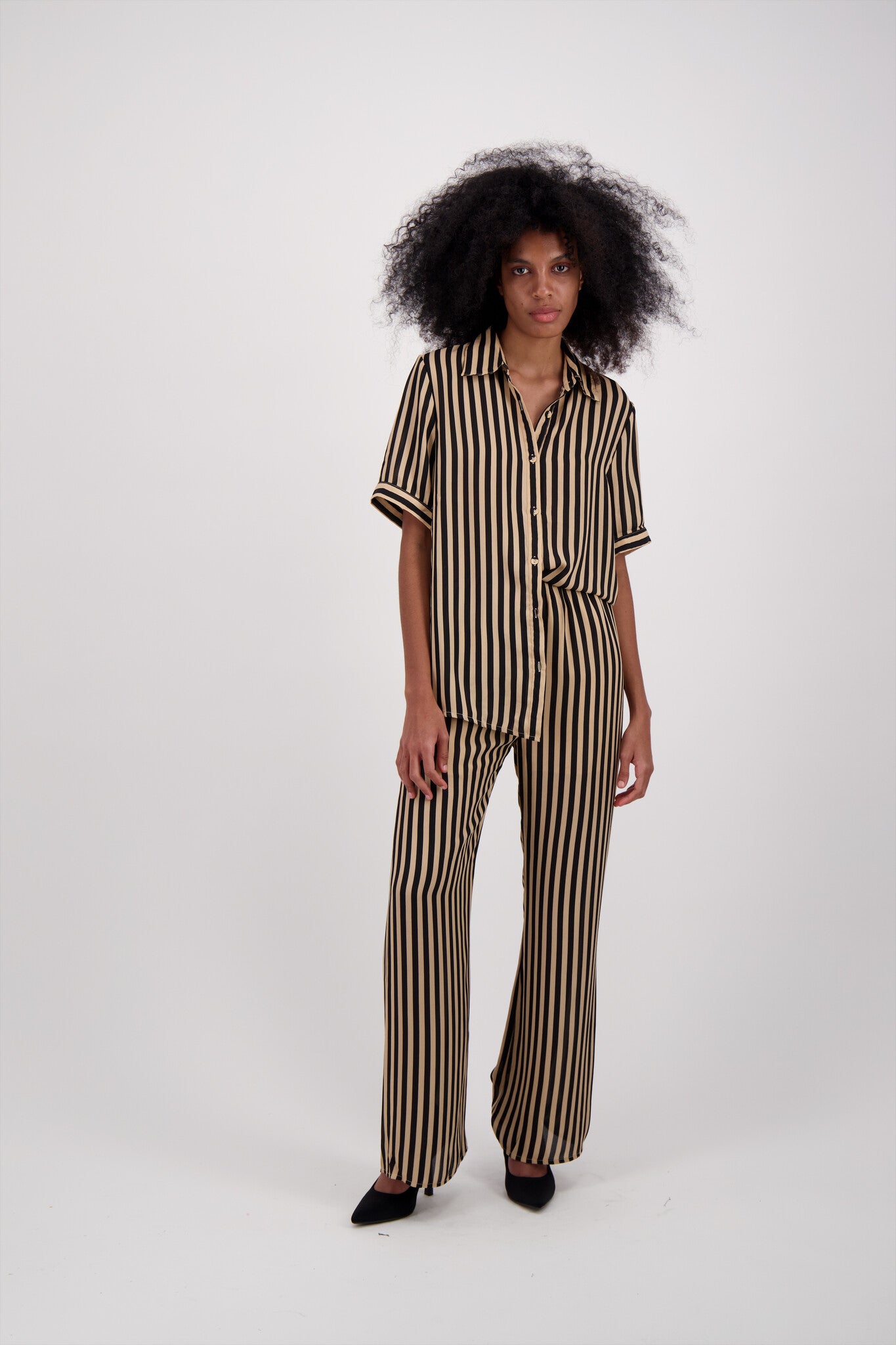 SET CAMISA SATIN RAYAS