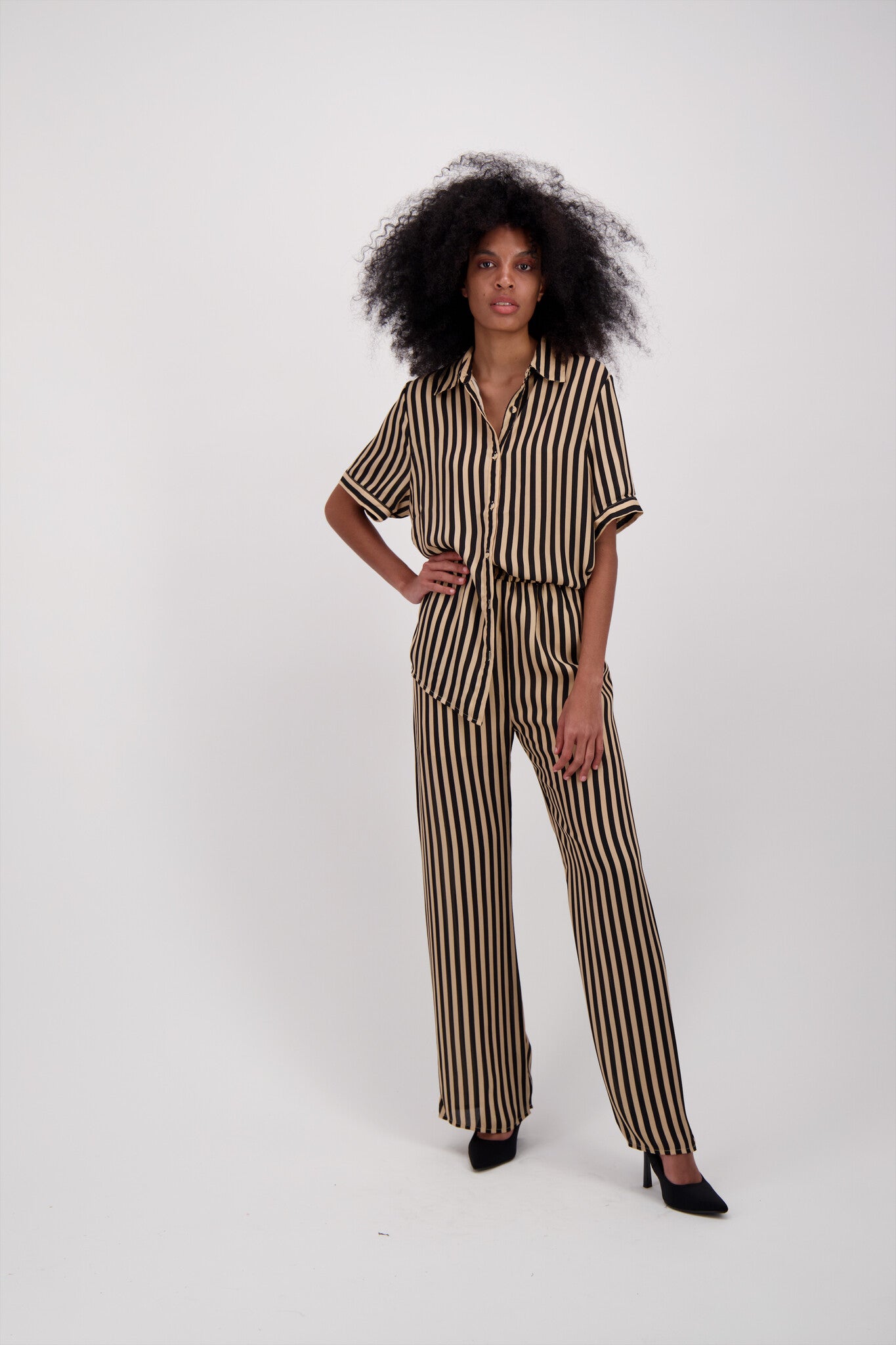 SET CAMISA SATIN RAYAS