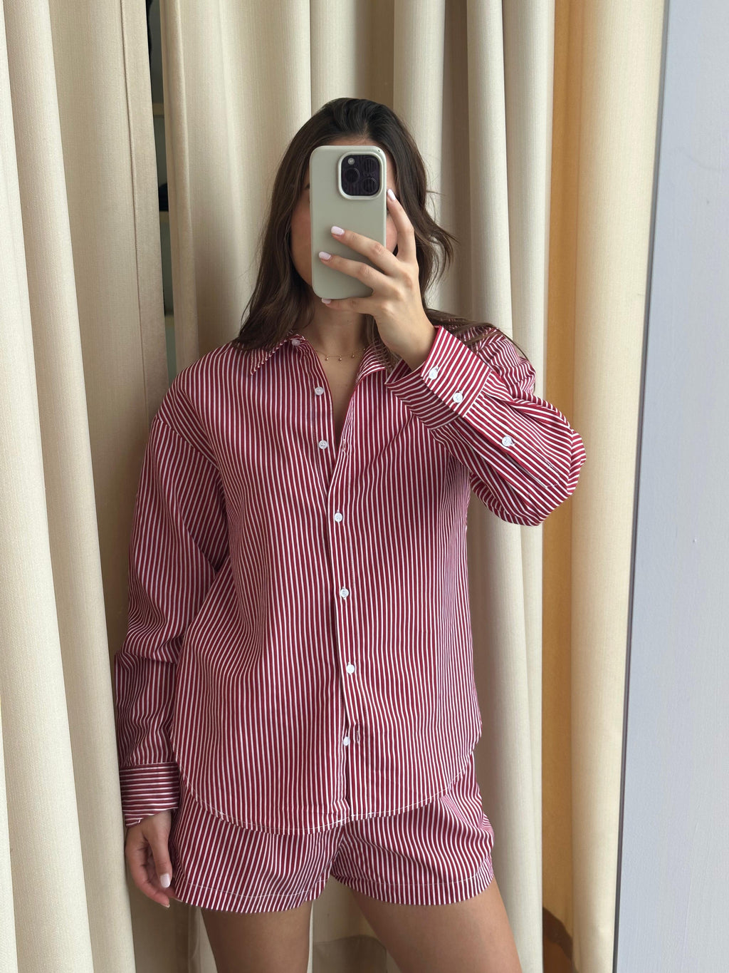 STRIPED RED BOXER SET
