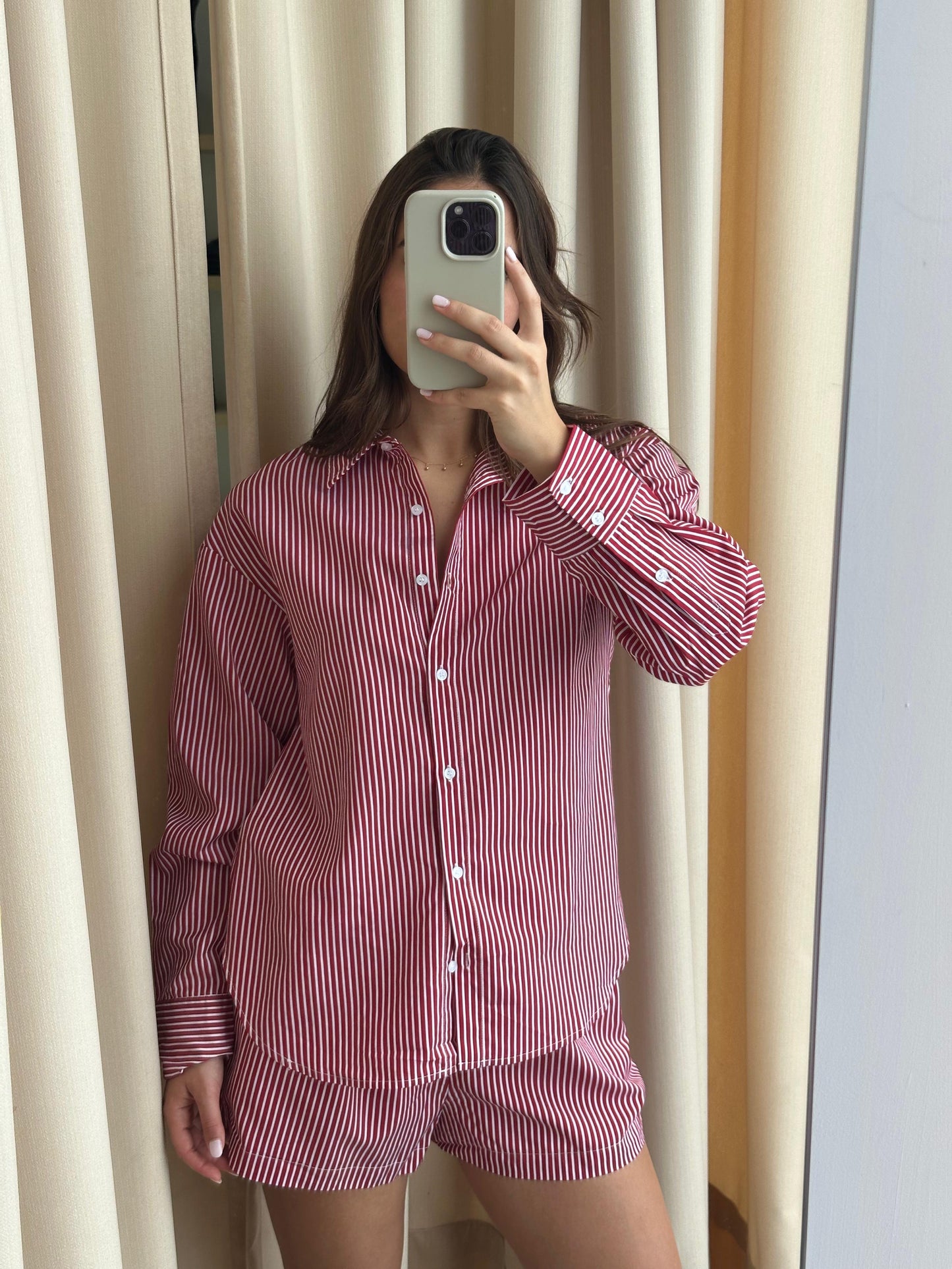 STRIPED RED BOXER SET