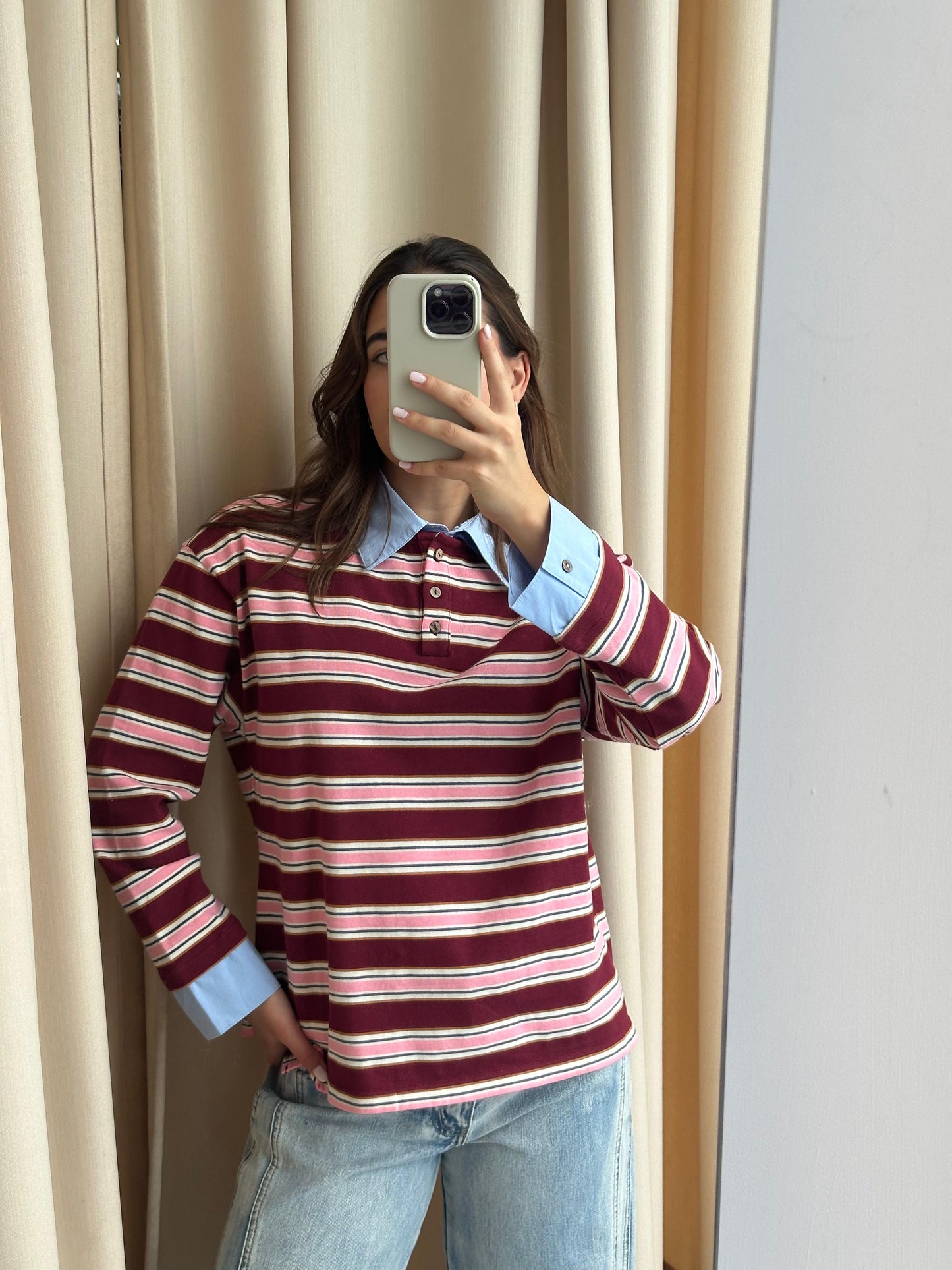 BERRY LONGSLEEVE POLO