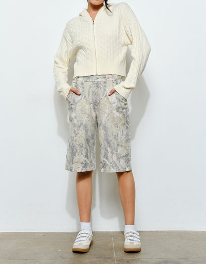 ZIP UP BONE CARDIGAN