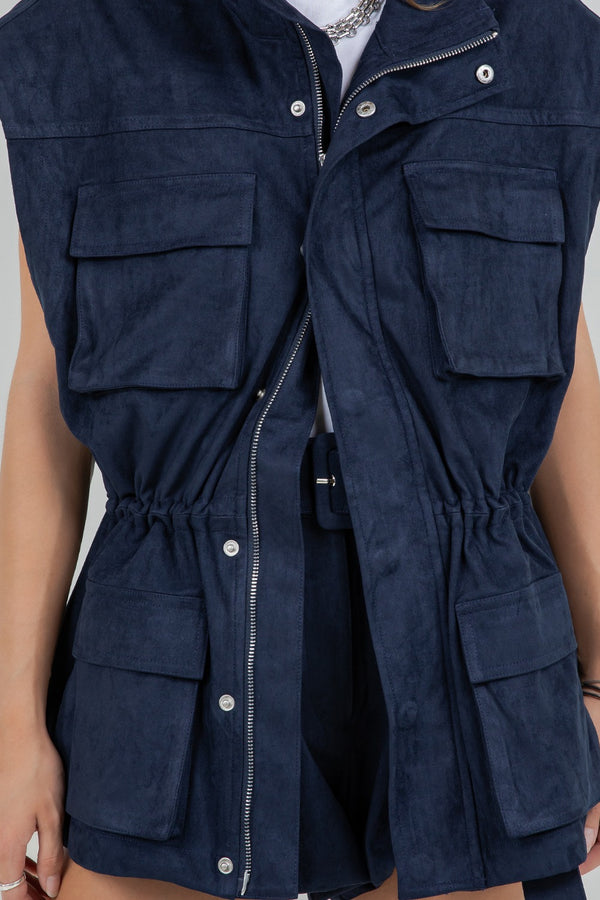 CHALECO NAVY SUEDE