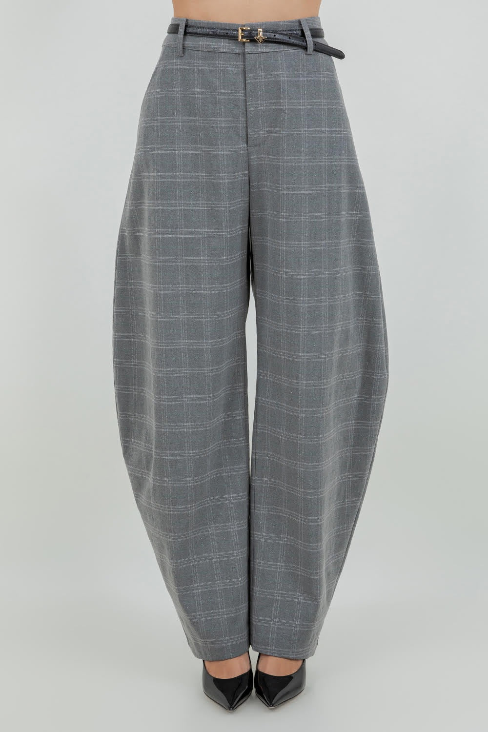 CHARCOAL PLAID PANTS