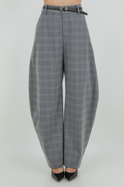 CHARCOAL PLAID PANTS