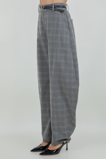 CHARCOAL PLAID PANTS