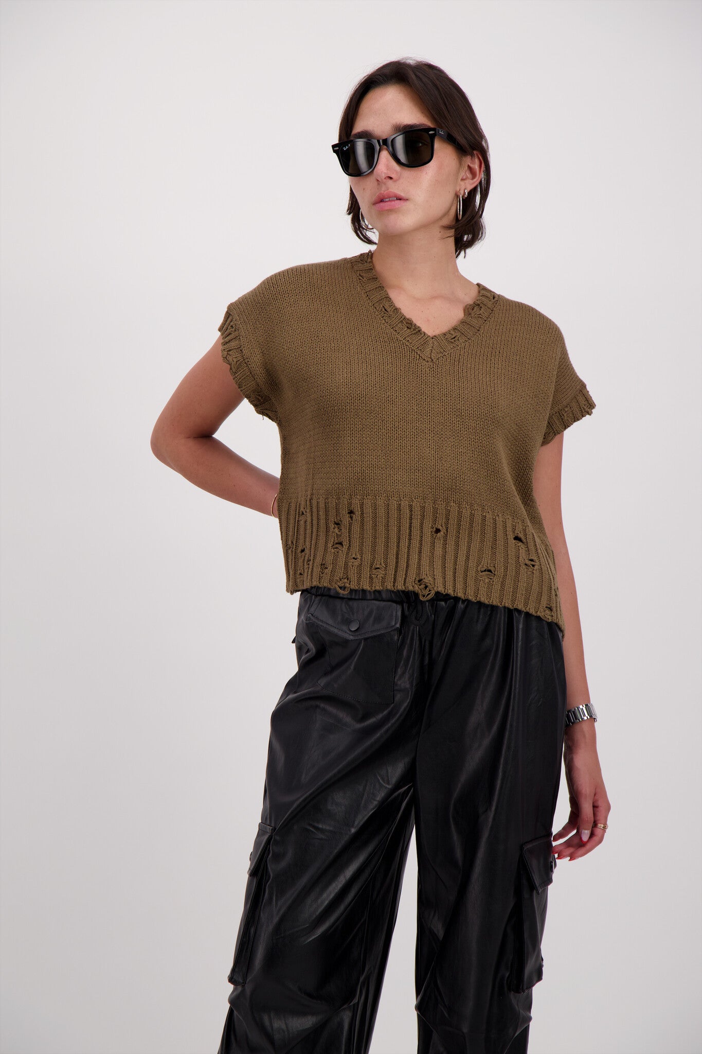 SUETER CROPPED TAUPE