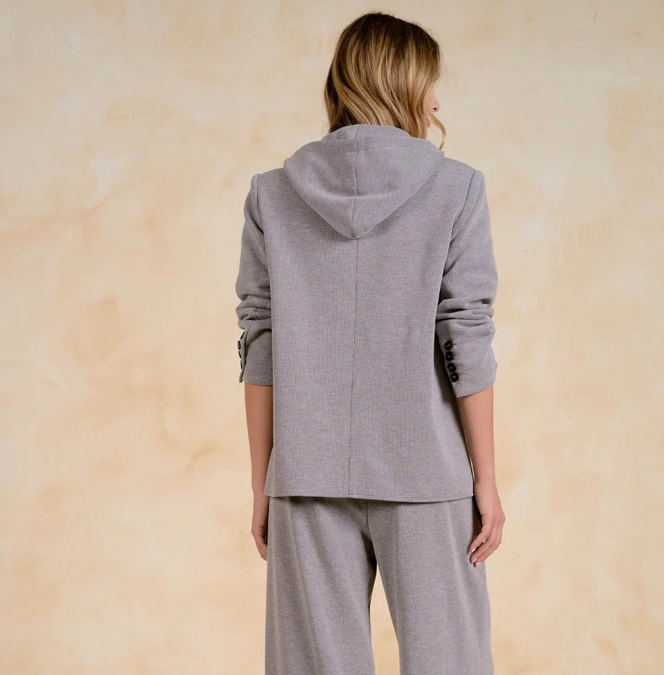 GREY BLAZER SWEAT PANTS SET