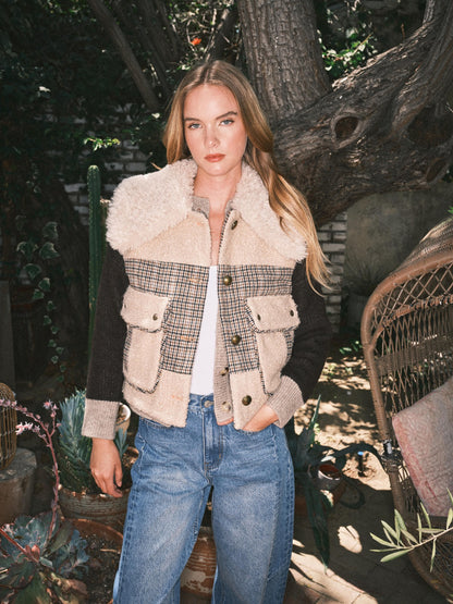 PLAID SHERPA VEST