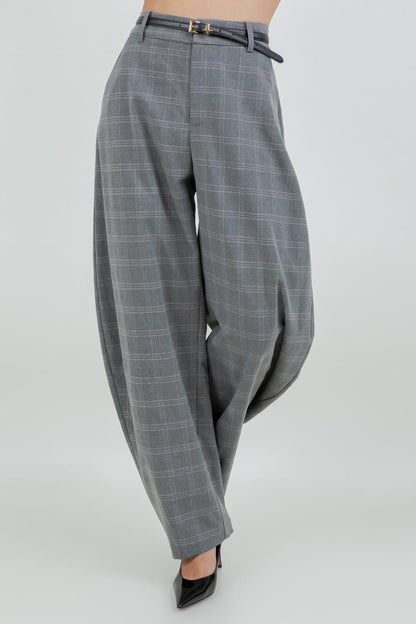 CHARCOAL PLAID PANTS