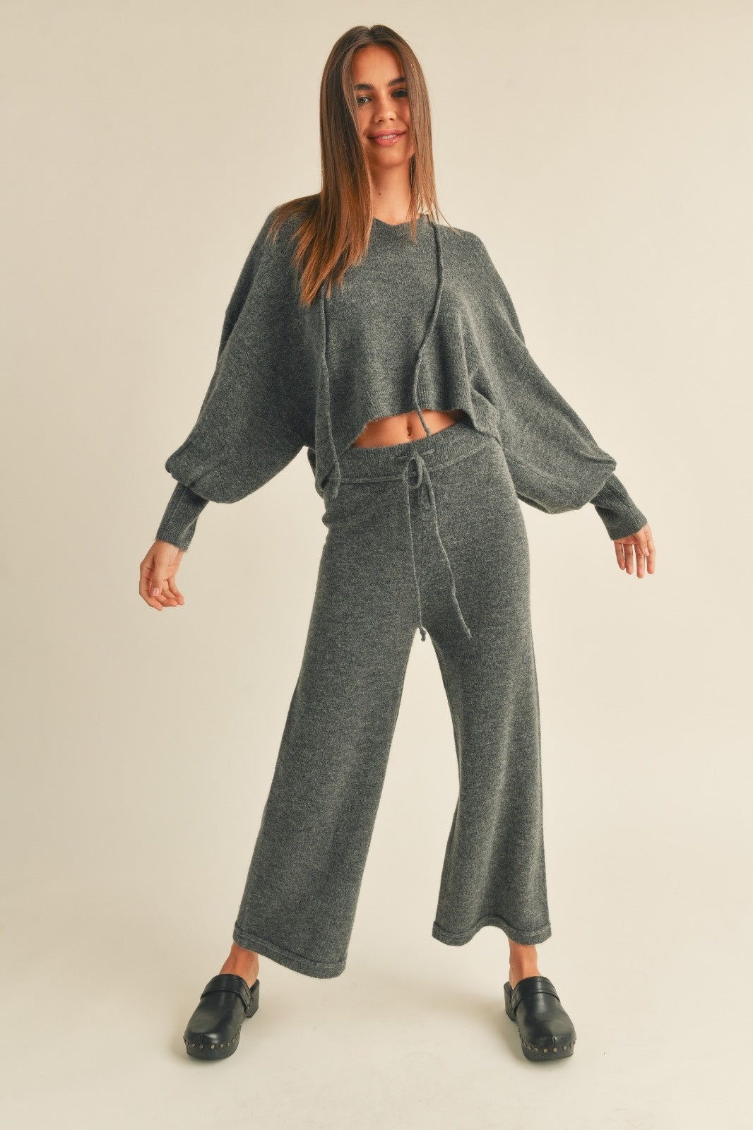 SET SUETER HOODIE GRIS