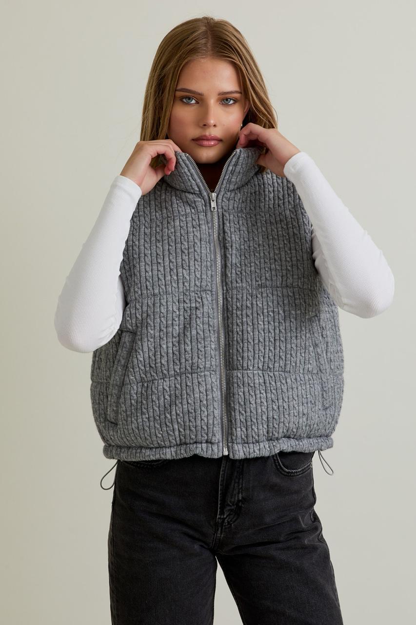 CHALECO LANA GRIS