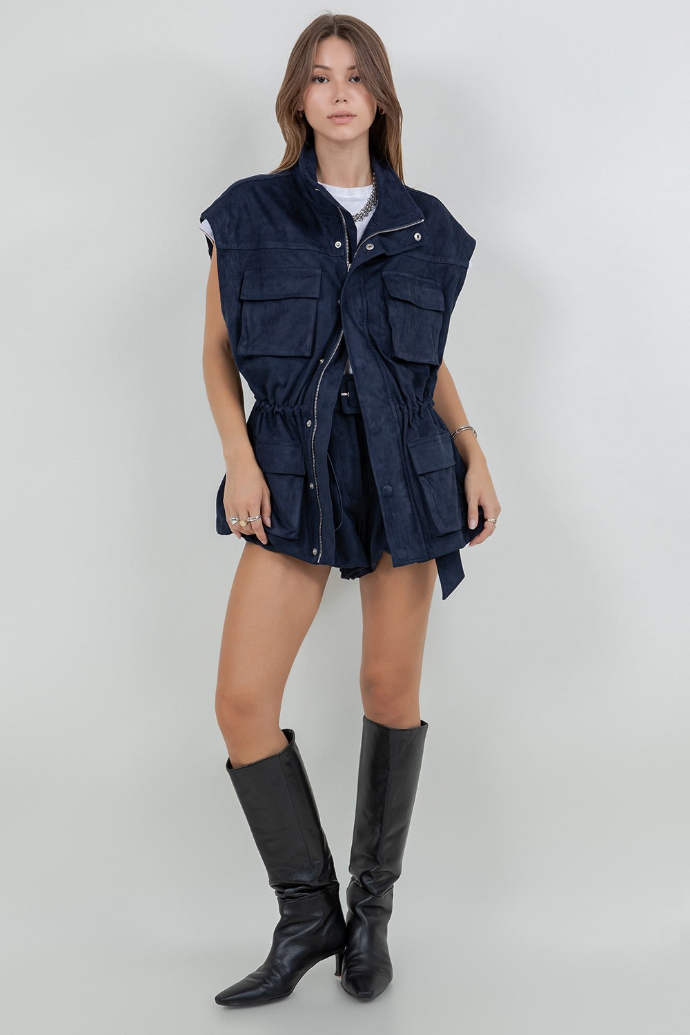 CHALECO NAVY SUEDE
