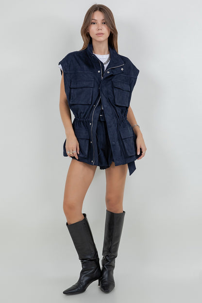 CHALECO NAVY SUEDE