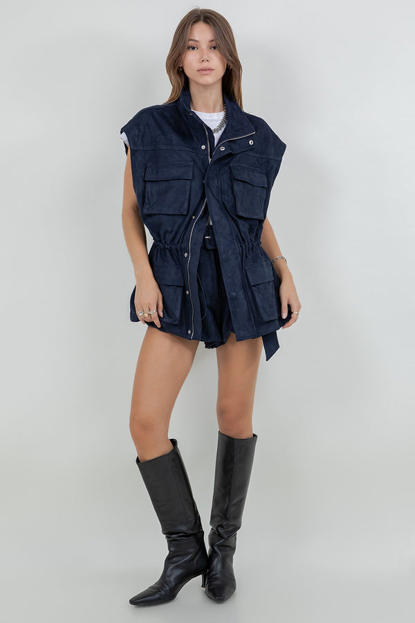 CHALECO NAVY SUEDE